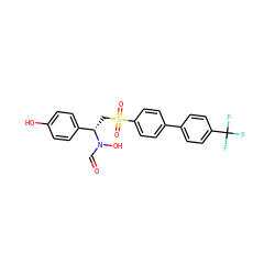 O=CN(O)[C@@H](CS(=O)(=O)c1ccc(-c2ccc(C(F)(F)F)cc2)cc1)c1ccc(O)cc1 ZINC000063539712