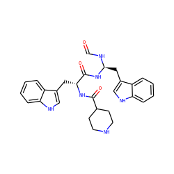 O=CN[C@@H](Cc1c[nH]c2ccccc12)NC(=O)[C@@H](Cc1c[nH]c2ccccc12)NC(=O)C1CCNCC1 ZINC000013493971