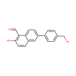 O=Cc1c(O)ccc2cc(-c3ccc(CO)cc3)ccc12 ZINC000169699691