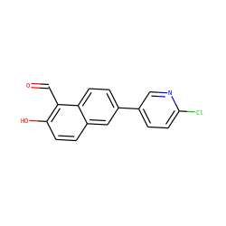 O=Cc1c(O)ccc2cc(-c3ccc(Cl)nc3)ccc12 ZINC000169699705