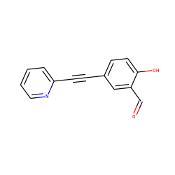 O=Cc1cc(C#Cc2ccccn2)ccc1O ZINC000201316793