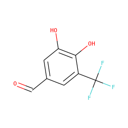 O=Cc1cc(O)c(O)c(C(F)(F)F)c1 ZINC000027897048