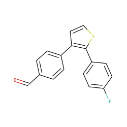 O=Cc1ccc(-c2ccsc2-c2ccc(F)cc2)cc1 ZINC000026190027