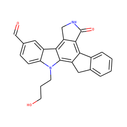 O=Cc1ccc2c(c1)c1c3c(c4c(c1n2CCCO)Cc1ccccc1-4)C(=O)NC3 ZINC000013530071