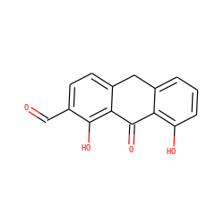 O=Cc1ccc2c(c1O)C(=O)c1c(O)cccc1C2 ZINC000013606520