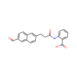 O=Cc1ccc2cc(CCC(=O)Nc3ccccc3C(=O)O)ccc2c1 ZINC000040949335
