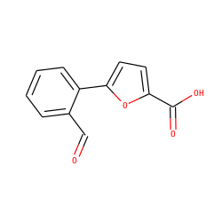 O=Cc1ccccc1-c1ccc(C(=O)O)o1 ZINC000008727138