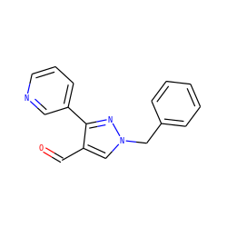 O=Cc1cn(Cc2ccccc2)nc1-c1cccnc1 ZINC000003379258