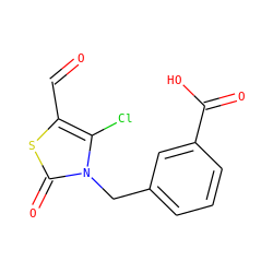 O=Cc1sc(=O)n(Cc2cccc(C(=O)O)c2)c1Cl ZINC000004899321