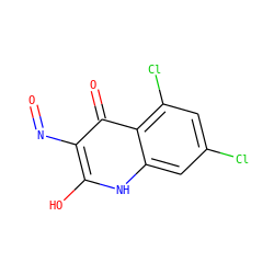 O=Nc1c(O)[nH]c2cc(Cl)cc(Cl)c2c1=O ZINC000013757442