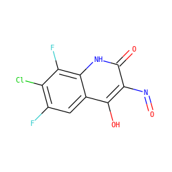 O=Nc1c(O)c2cc(F)c(Cl)c(F)c2[nH]c1=O ZINC000013757450