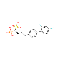 O=P(O)(O)[C@H](CCCc1ccc(-c2ccc(F)cc2F)cc1)S(=O)(=O)O ZINC000040866285