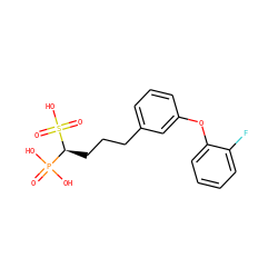 O=P(O)(O)[C@H](CCCc1cccc(Oc2ccccc2F)c1)S(=O)(=O)O ZINC000040897498