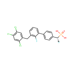 O=P(O)(O)[C@H](F)c1ccc(-c2cccc(Cc3cc(Cl)c(Cl)cc3Cl)c2F)cc1 ZINC001772640999