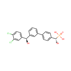 O=P(O)(O)[C@H](O)c1ccc(-c2cccc([C@@H](O)c3ccc(Cl)c(Cl)c3)c2)cc1 ZINC000096284978