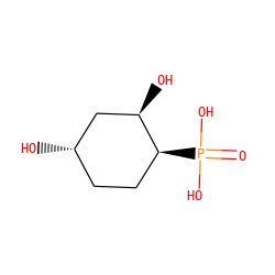 O=P(O)(O)[C@H]1CC[C@H](O)C[C@H]1O ZINC000029562462