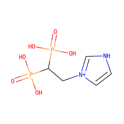 O=P(O)(O)C(C[n+]1cc[nH]c1)P(=O)(O)O ZINC000095586154
