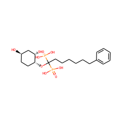 O=P(O)(O)C(CCCCCCc1ccccc1)(O[C@@H]1CC[C@@H](O)C[C@@H]1O)P(=O)(O)O ZINC000029230487