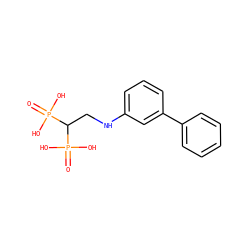O=P(O)(O)C(CNc1cccc(-c2ccccc2)c1)P(=O)(O)O ZINC000013673775