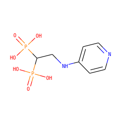 O=P(O)(O)C(CNc1ccncc1)P(=O)(O)O ZINC000084462597