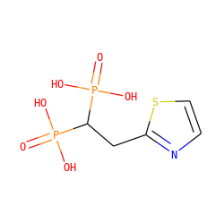 O=P(O)(O)C(Cc1nccs1)P(=O)(O)O ZINC000026737424