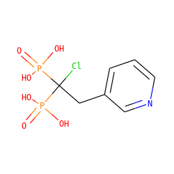 O=P(O)(O)C(Cl)(Cc1cccnc1)P(=O)(O)O ZINC000028866124