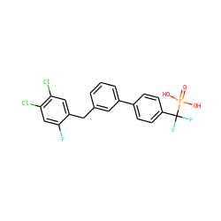 O=P(O)(O)C(F)(F)c1ccc(-c2cccc(Cc3cc(Cl)c(Cl)cc3F)c2)cc1 ZINC001772635598