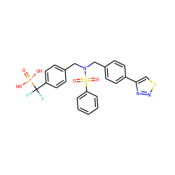 O=P(O)(O)C(F)(F)c1ccc(CN(Cc2ccc(-c3csnn3)cc2)S(=O)(=O)c2ccccc2)cc1 ZINC000028528344