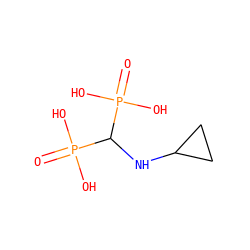 O=P(O)(O)C(NC1CC1)P(=O)(O)O ZINC000005839886