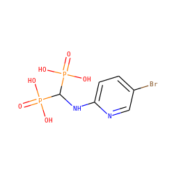 O=P(O)(O)C(Nc1ccc(Br)cn1)P(=O)(O)O ZINC000006536581