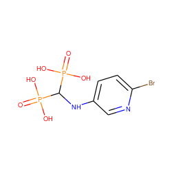 O=P(O)(O)C(Nc1ccc(Br)nc1)P(=O)(O)O ZINC000029552551