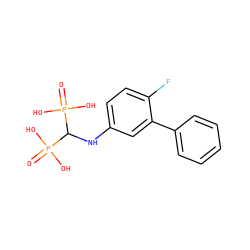 O=P(O)(O)C(Nc1ccc(F)c(-c2ccccc2)c1)P(=O)(O)O ZINC000013678566