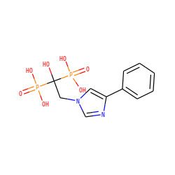 O=P(O)(O)C(O)(Cn1cnc(-c2ccccc2)c1)P(=O)(O)O ZINC000013678562