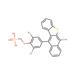 O=P(O)(O)COc1c(Br)cc(-c2c3ccccc3c(Br)c3sc4ccccc4c23)cc1Br ZINC000026945857