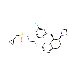 O=S(=O)(CC1CC1)NCCOc1ccc2c(c1)[C@@H](Cc1cccc(Cl)c1)[C@@H](N1CCC1)CC2 ZINC000088261181