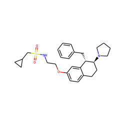 O=S(=O)(CC1CC1)NCCOc1ccc2c(c1)[C@H](Cc1ccccc1)[C@@H](N1CCCC1)CC2 ZINC000142777767