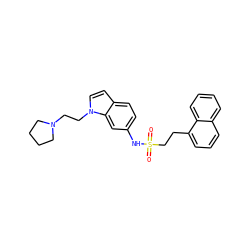 O=S(=O)(CCc1cccc2ccccc12)Nc1ccc2ccn(CCN3CCCC3)c2c1 ZINC000013611712
