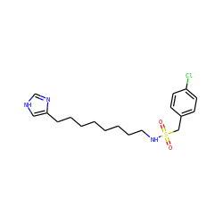 O=S(=O)(Cc1ccc(Cl)cc1)NCCCCCCCCc1c[nH]cn1 ZINC000026834873