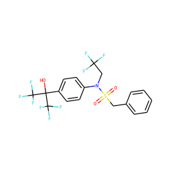 O=S(=O)(Cc1ccccc1)N(CC(F)(F)F)c1ccc(C(O)(C(F)(F)F)C(F)(F)F)cc1 ZINC000103248806