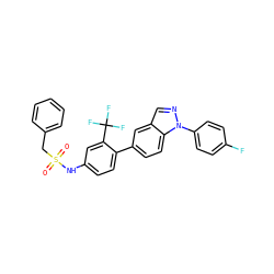 O=S(=O)(Cc1ccccc1)Nc1ccc(-c2ccc3c(cnn3-c3ccc(F)cc3)c2)c(C(F)(F)F)c1 ZINC000049778018
