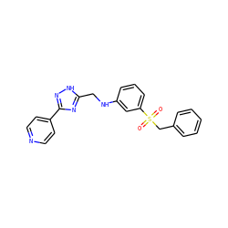 O=S(=O)(Cc1ccccc1)c1cccc(NCc2nc(-c3ccncc3)n[nH]2)c1 ZINC001772656604