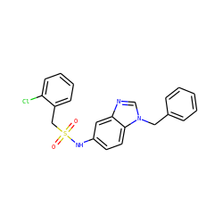 O=S(=O)(Cc1ccccc1Cl)Nc1ccc2c(c1)ncn2Cc1ccccc1 ZINC000040848293