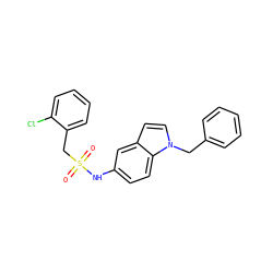 O=S(=O)(Cc1ccccc1Cl)Nc1ccc2c(ccn2Cc2ccccc2)c1 ZINC000040846385