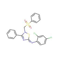 O=S(=O)(Cn1sc(=Nc2ccc(Cl)cc2Cl)nc1-c1ccccc1)c1ccccc1 ZINC000334157005