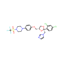 O=S(=O)(N1CCN(c2ccc(OC[C@@H]3CO[C@@](Cn4ccnc4)(c4ccc(Cl)cc4Cl)O3)cc2)CC1)C(F)(F)F ZINC000212347731