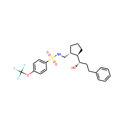 O=S(=O)(NC[C@@H]1CCC[C@H]1[C@@H](O)CCc1ccccc1)c1ccc(OC(F)(F)F)cc1 ZINC000028571087