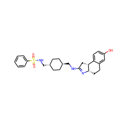 O=S(=O)(NC[C@H]1CC[C@H](CNC2=N[C@H]3CCc4cc(O)ccc4[C@H]3C2)CC1)c1ccccc1 ZINC000257988106