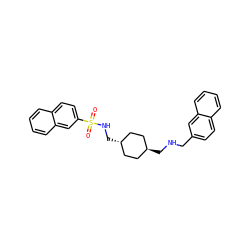 O=S(=O)(NC[C@H]1CC[C@H](CNCc2ccc3ccccc3c2)CC1)c1ccc2ccccc2c1 ZINC000253636480