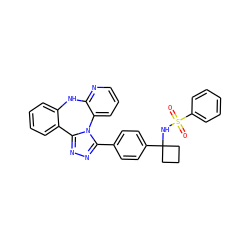 O=S(=O)(NC1(c2ccc(-c3nnc4n3-c3cccnc3Nc3ccccc3-4)cc2)CCC1)c1ccccc1 ZINC000096174129
