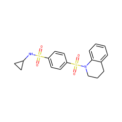 O=S(=O)(NC1CC1)c1ccc(S(=O)(=O)N2CCCc3ccccc32)cc1 ZINC000001325730